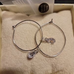 Swarovski Crystals Hoop Earrings NWOT